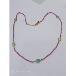 Gemstone Necklace - Gold Plated Necklace - Handmde Jewellery